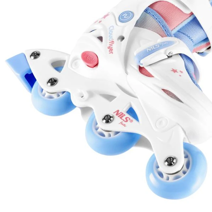 Роликові ковзани 3в1 NILS FUN NJ1190 розмір XS 26-29, біло-блакитні
