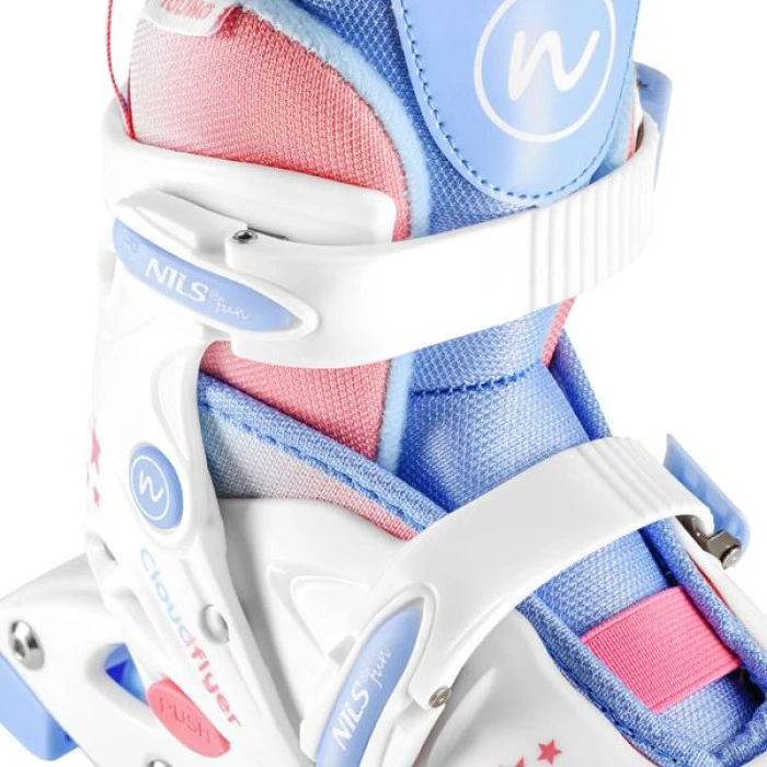 Роликові ковзани 3в1 NILS FUN NJ1190 розмір XS 26-29, біло-блакитні