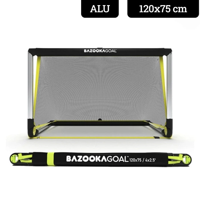 Ворота футбольные алюминиевые BAZOOKAGOAL 120 x 75 см, черно-желтые.