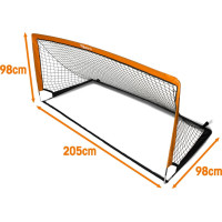 Ворота футбольные Abarqs 205 см, оранжевые