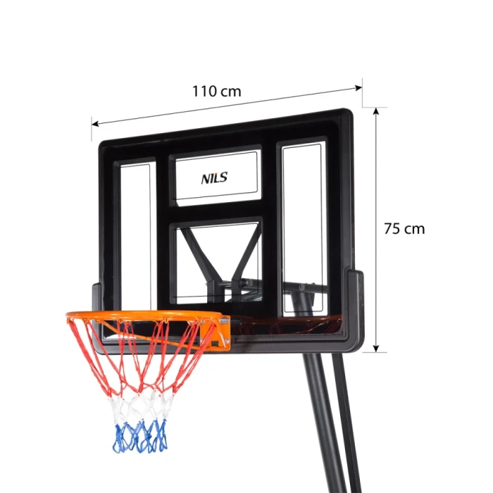 Устойчивая баскетбольная NILS ZDK520 305 см, черная