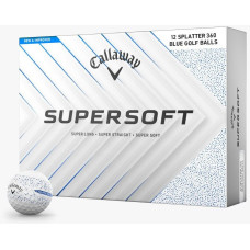 Мячи для гольфа Callaway Supersoft Splatter 360, 2025 12 шт, бело-синий