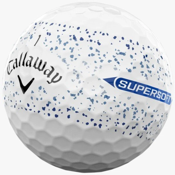 Мячи для гольфа Callaway Supersoft Splatter 360, 2025 12 шт, бело-синий