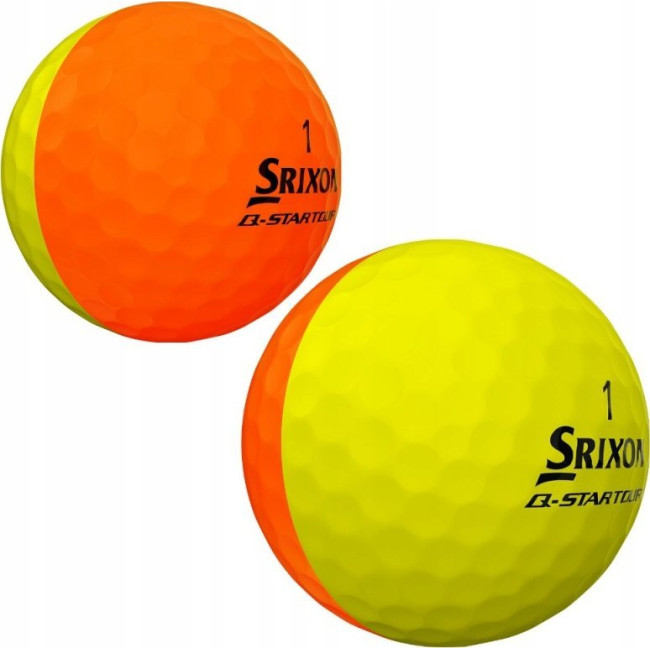 Мячи для гольфа Srixon Q-Star Tour Divide 12 шт, желто-оранжевые