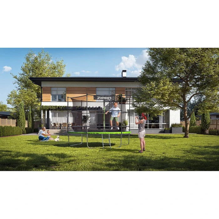 Батут Zipro Jump Pro з внутрішньою сіткою 10 футів 312 см чорно-зелений