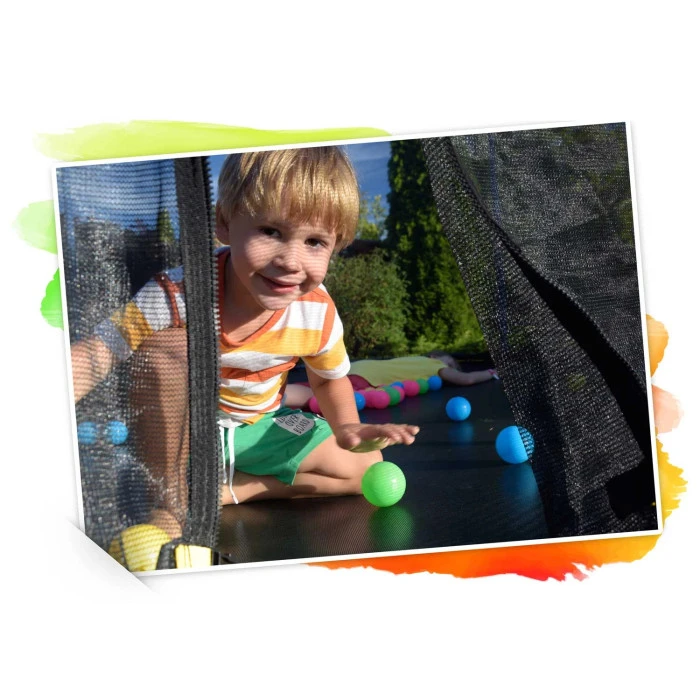 Батут Neo-Sport с внутренней сеткой 8 футов 252 см черно-оранжевый