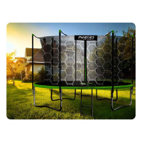 Батут Neo-Sport з внутрішньою сіткою 13 футів 404 см чорно-зелений