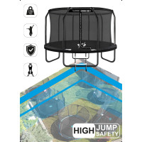 Батут THUNDER INSIDE ELITE с внутренней сеткой 16 футов 488 черный