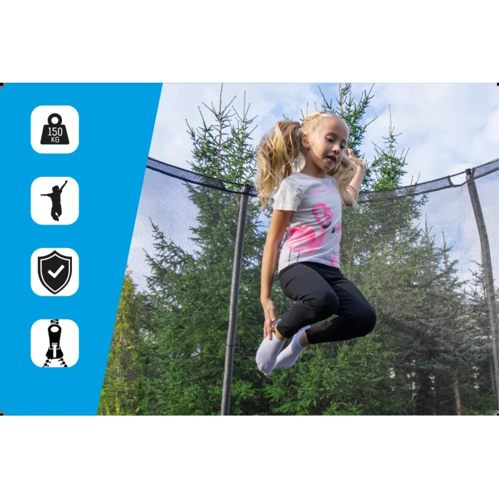 Батут THUNDER INSIDE ELITE з внутрішньою сіткою 16 футів 488 чорний