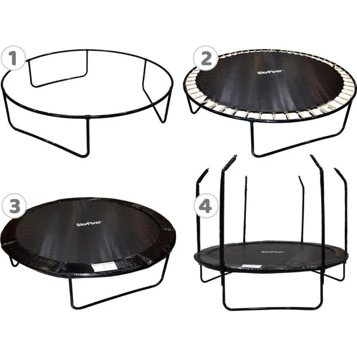 Батут SkyFlyer TR0034 з внутрішньою сіткою 10 футів 304 см чорний