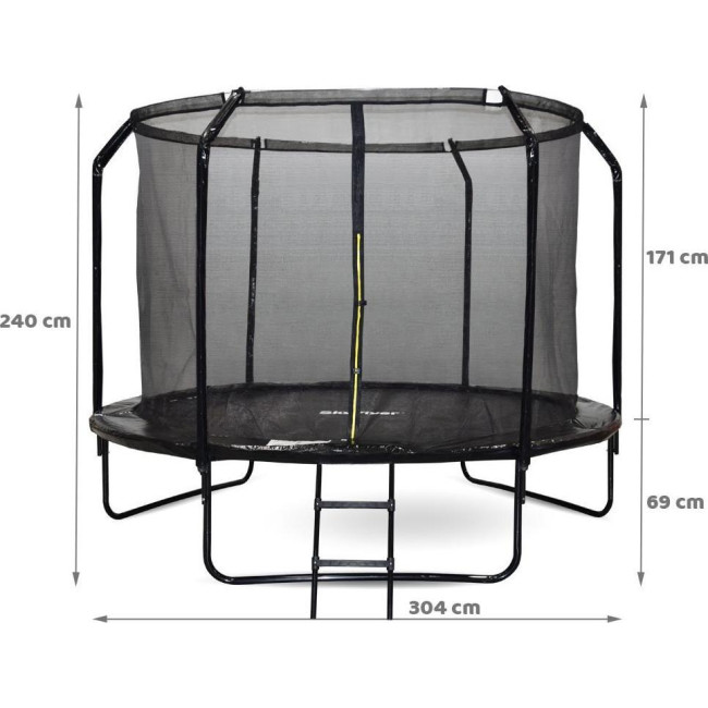 Батут SkyFlyer TR0034 с внутренней сеткой 10 футов 304 см черный