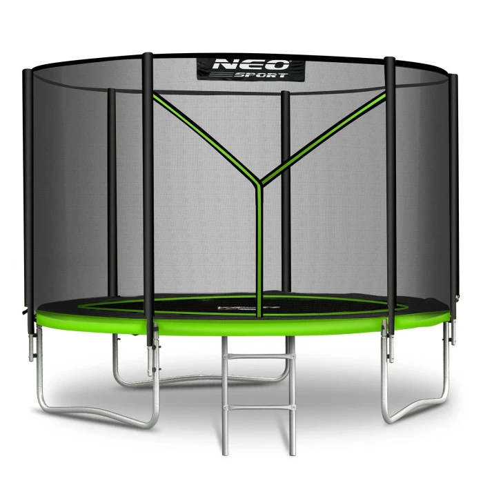 Батут Neo-Sport NS-06Z231 с наружной сеткой 6 футов 183 см, черно-зеленый.