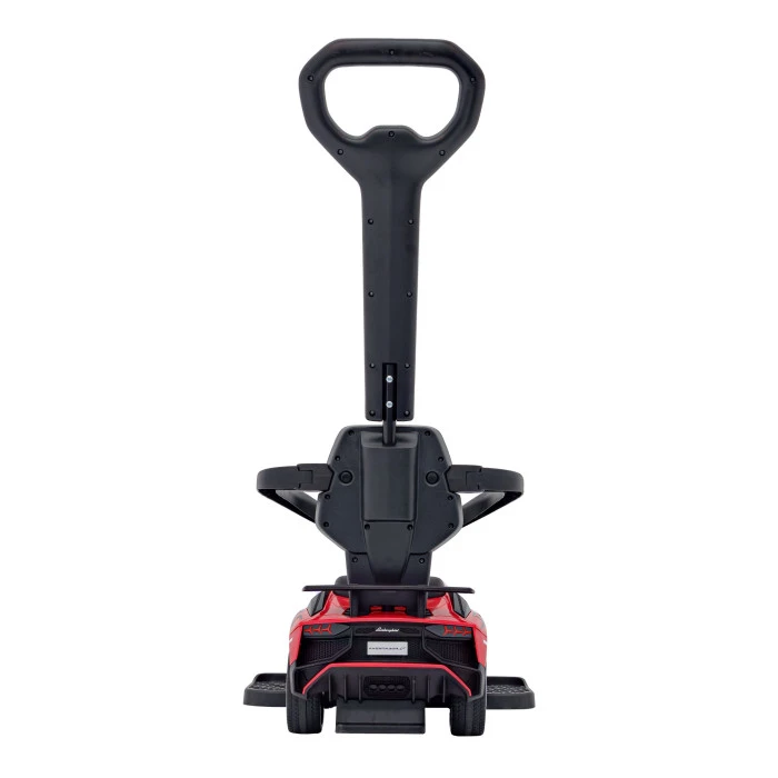 Детский толокар с ручкой Lamborghini Aventador SV Red Ride On Красный