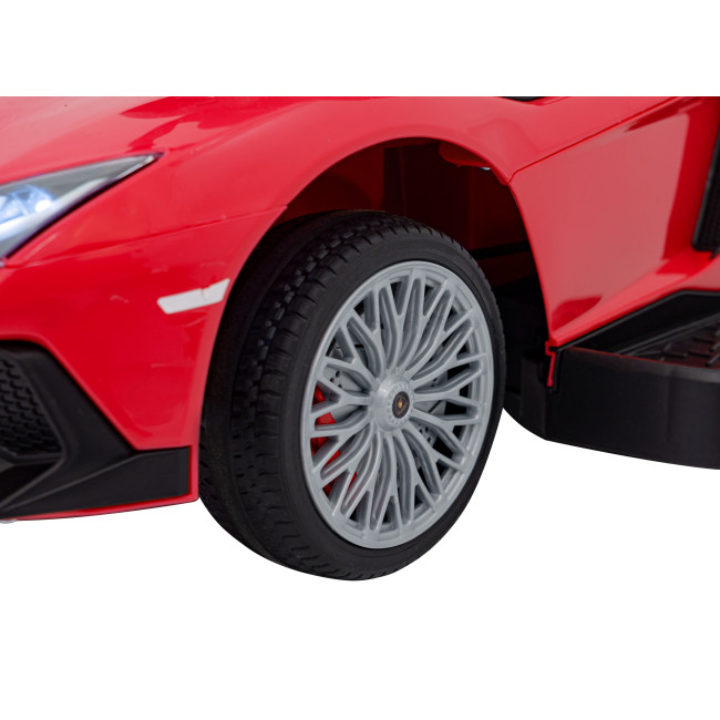 Детский толокарь с ручкой Lamborghini Aventador SV Red Ride On Красный