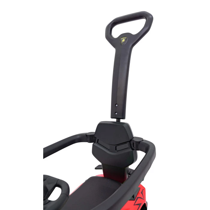 Детский толокар с ручкой Lamborghini Aventador SV Red Ride On Красный
