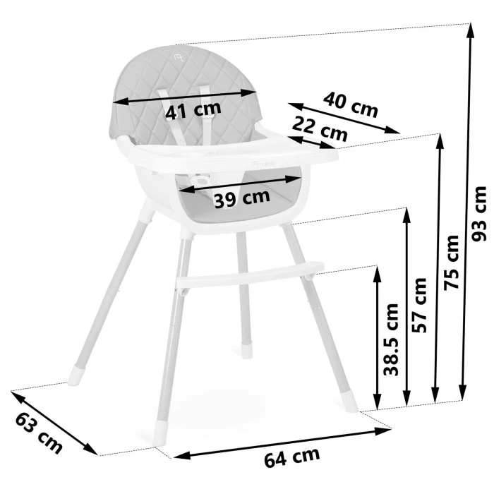 Стульчик для кормления Nukido Lilo серый