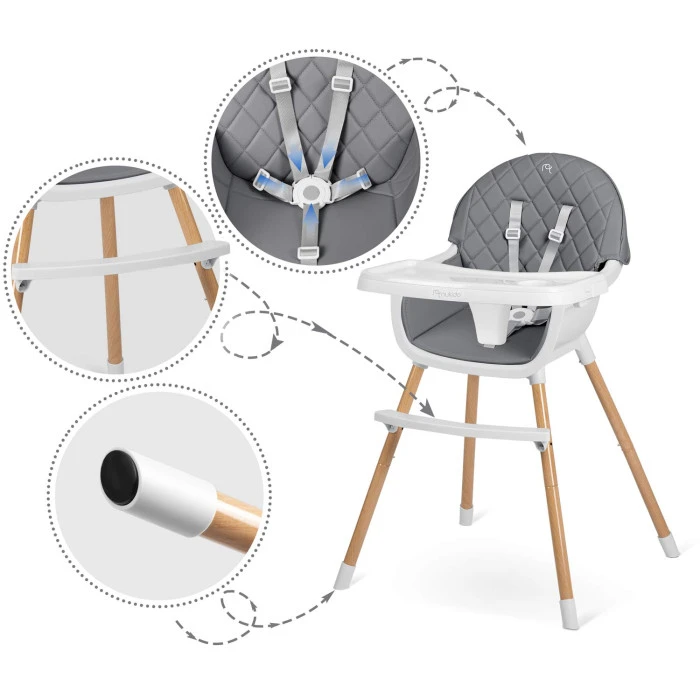 Стульчик для кормления Nukido Lilo серый