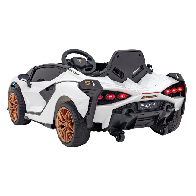 Lamborghini SIAN на акумуляторі для дітей Білий + Пульт + EVA + Free Start + Audio LED