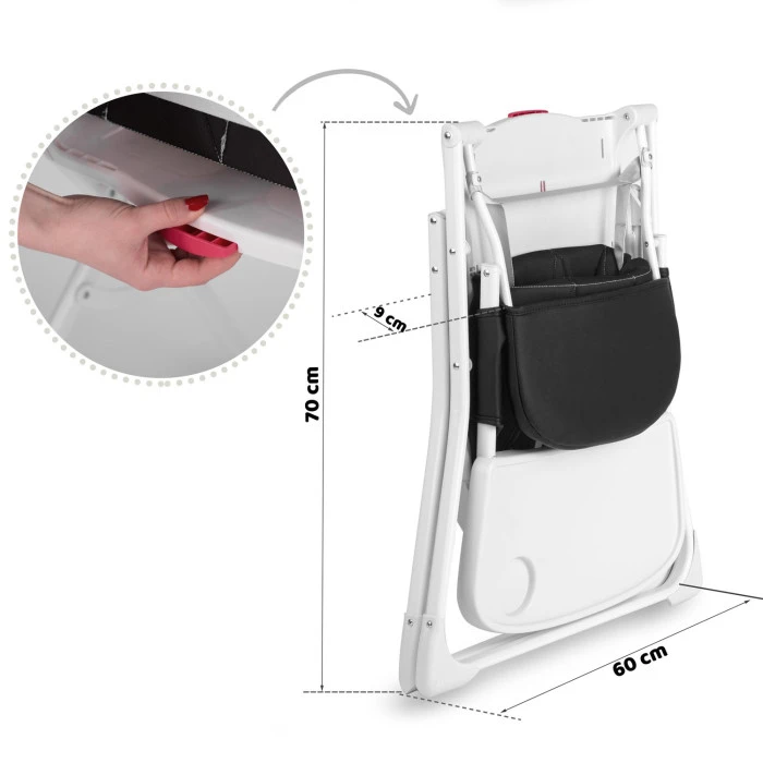 Стульчик для кормления Ricokids Nuco 70 х 60 х 95 см - черно-белый