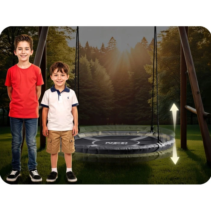 Гойдалка Neo-Sport Swingo Гніздо лелеки 110 см, чорно-сіра