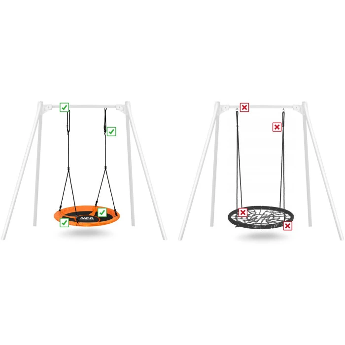 Гойдалка Лелече гніздо Neo-Sport Swingo XXL 95 см - помаранчева