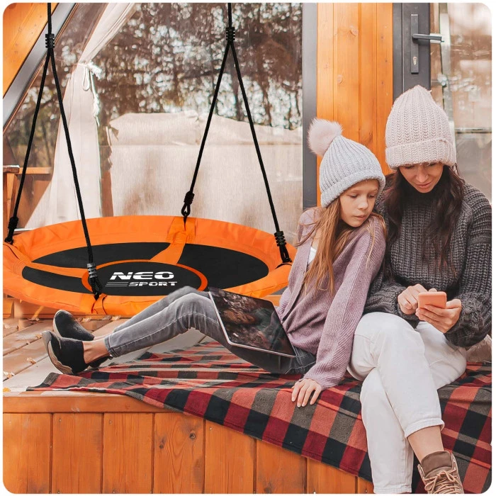 Гойдалка Лелече гніздо Neo-Sport Swingo XXL 95 см - помаранчева