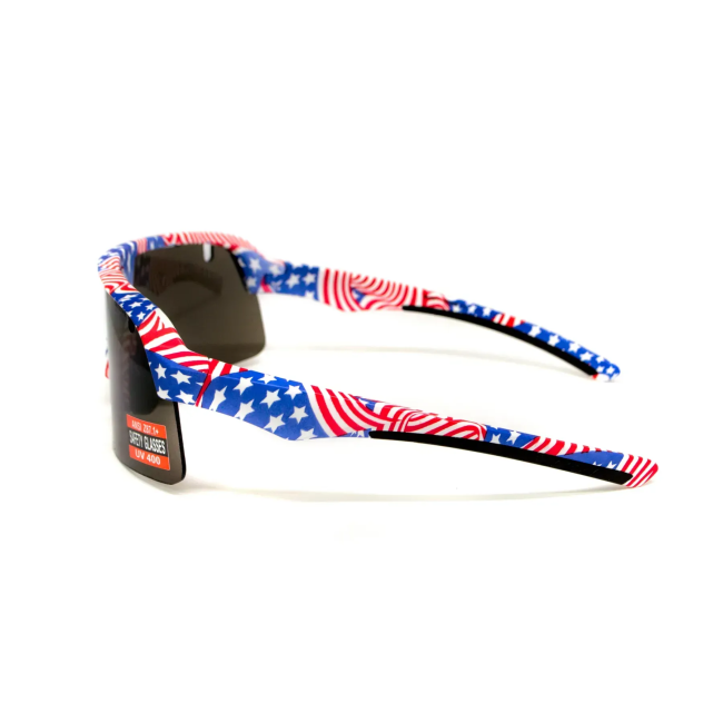 Окуляри захисні Global Vision Holeshot USA Flag, сірі