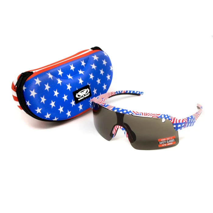 Очки защитные Global Vision Holeshot USA Flag, серые