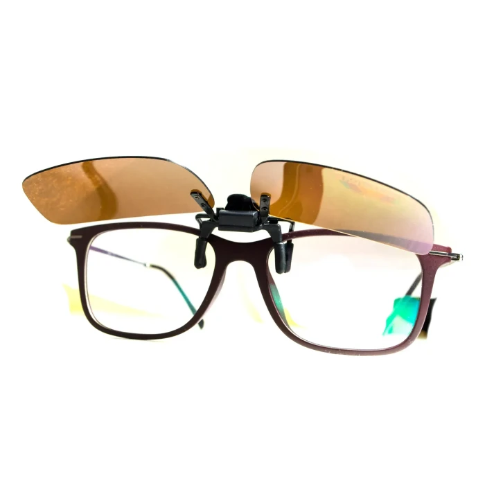 Поляризационная накладка на очки, коричневая