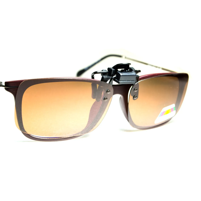 Полярізаційна накладка на окуляри, коричнева