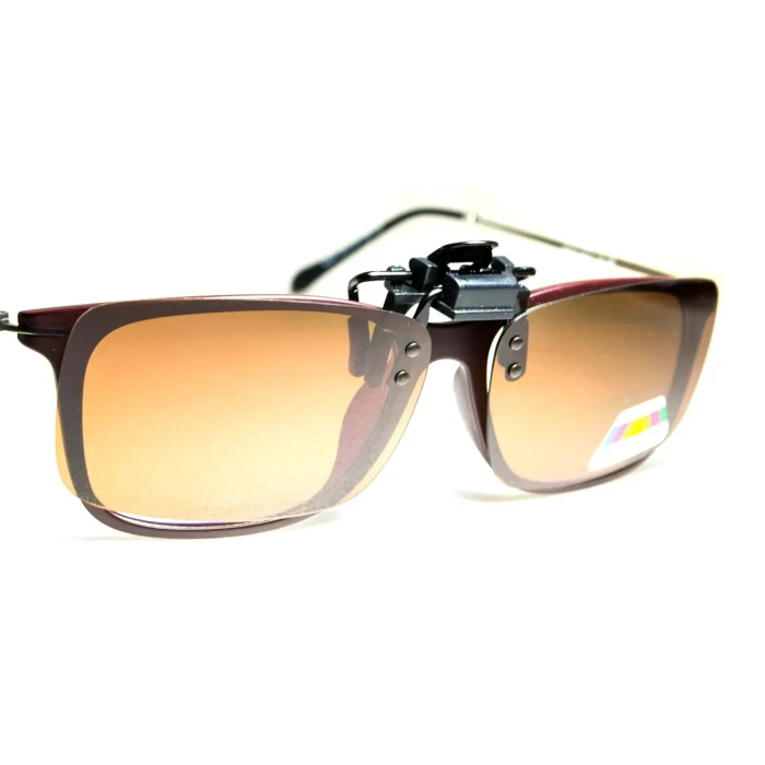 Поляризационная накладка на очки, коричневая