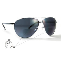 Очки защитные с бифокальной линзой Global Vision Aviator Bifocal (+2.5) серые
