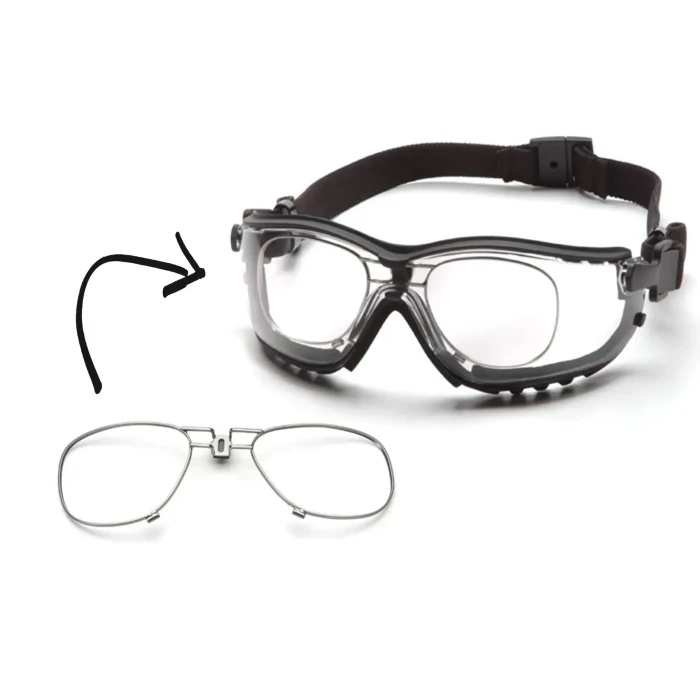 Очки защитные с уплотнителем Pyramex V2G+RX Anti-Fog, прозрачные с диоптрийной вставкой