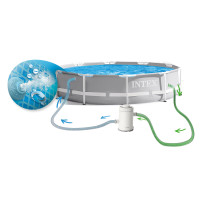 Бассейн каркасный 15в1 INTEX 26702, 305 х 76 см + машина для создания пузырей