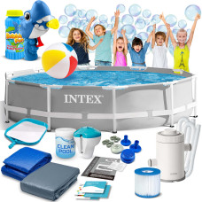 Бассейн каркасный 15в1 INTEX 26702, 305 х 76 см + машина для создания пузырей