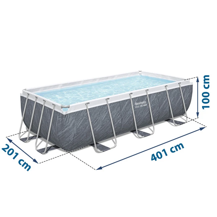 Басейн каркасний прямокутний 18в1 Bestway 56721, 404 x 201 x 100 см
