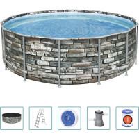 Бассейн каркасный 6в1 Bestway 56993 Power Steel 427 см серый
