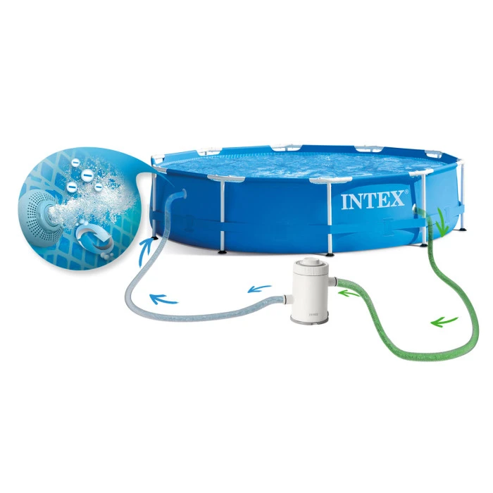 Басейн каркасний 15в1 INTEX 28202, 305 х 76 см + машина для створення бульбашок