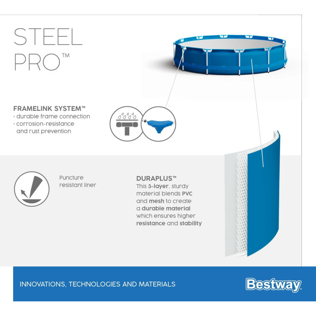 Басейн каркасний Bestway 5612E Steel Pro 396 см