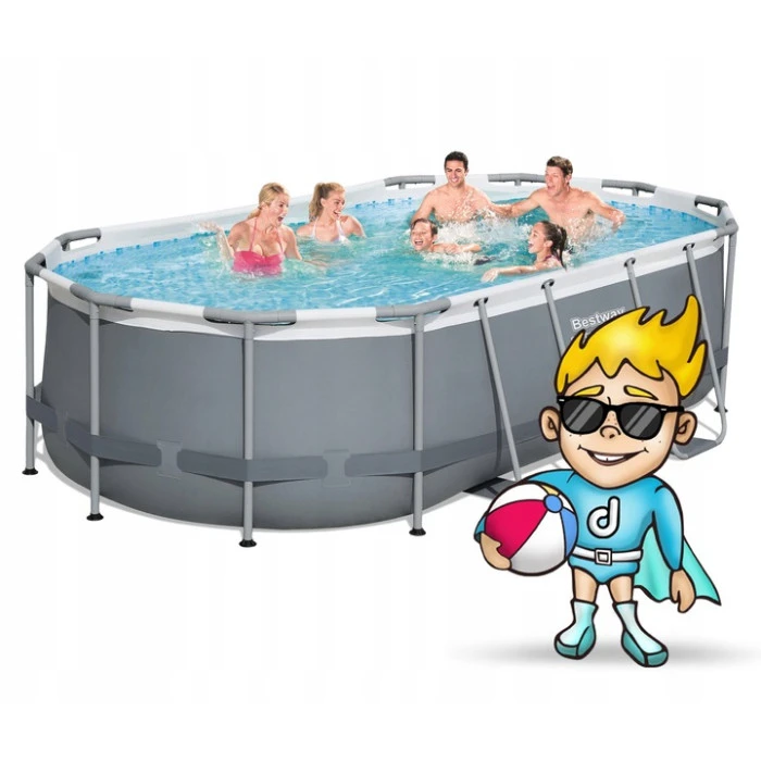 Басейн каркасний овальний 18в1 Bestway 56620, 427 x 250 x 100 см