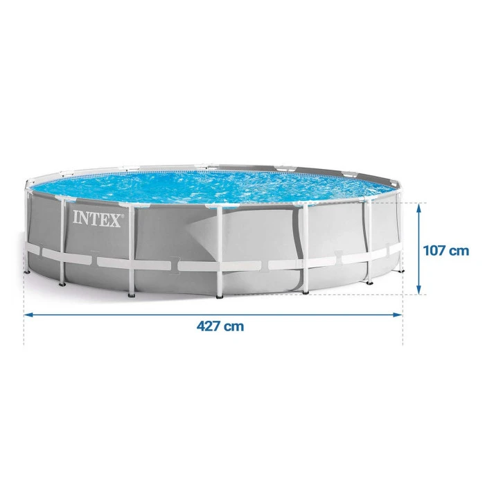 Бассейн каркасный 17в1 INTEX 26720, 427 x 107 см, серый