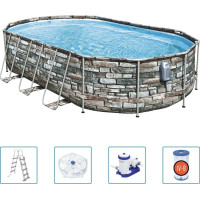 Басейн каркасний овальний Bestway 56719 Power Steel, 610 x 366 см