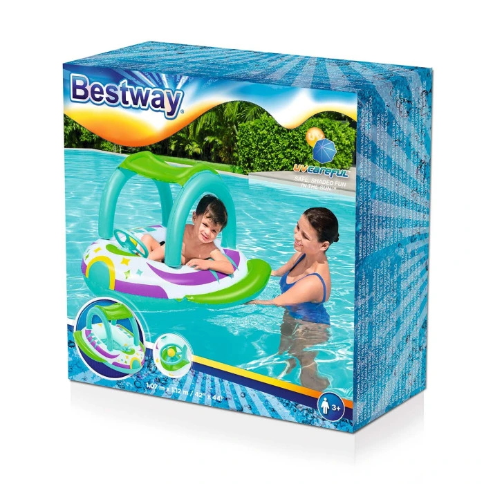 Надувной пляжный пляж с навесом Bestway 34149, 107 x 112 см.