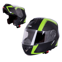 Мотоциклетный шлем W-TEC Vexamo – черно-зеленый/L (59-60)