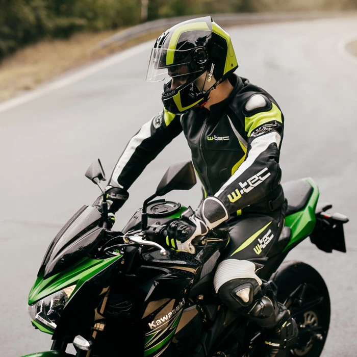 Мотоциклетный шлем W-TEC Vexamo – черно-зеленый/L (59-60)