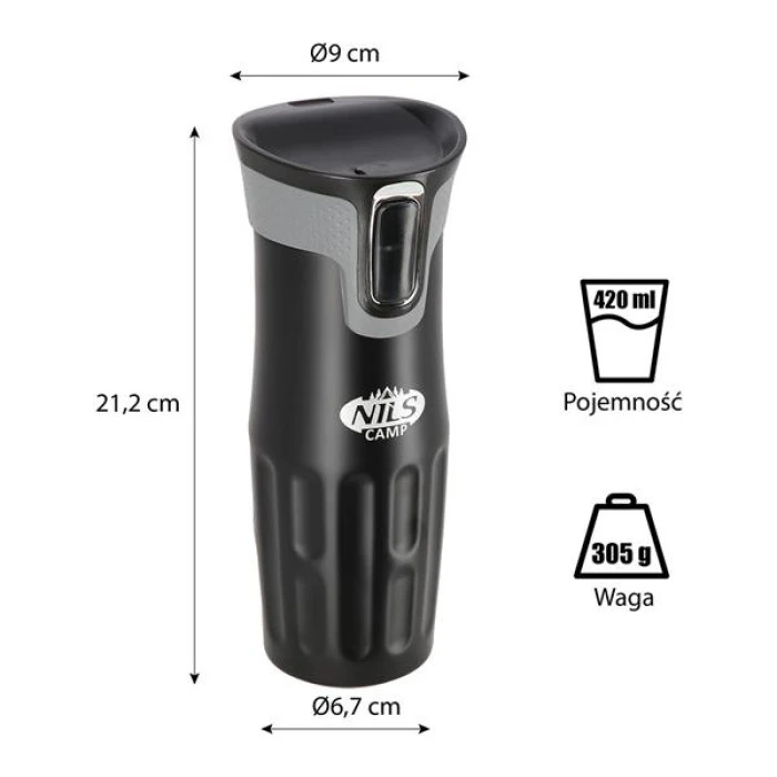 Термочашка NILS CAMP NCC06 420 мл, чорна