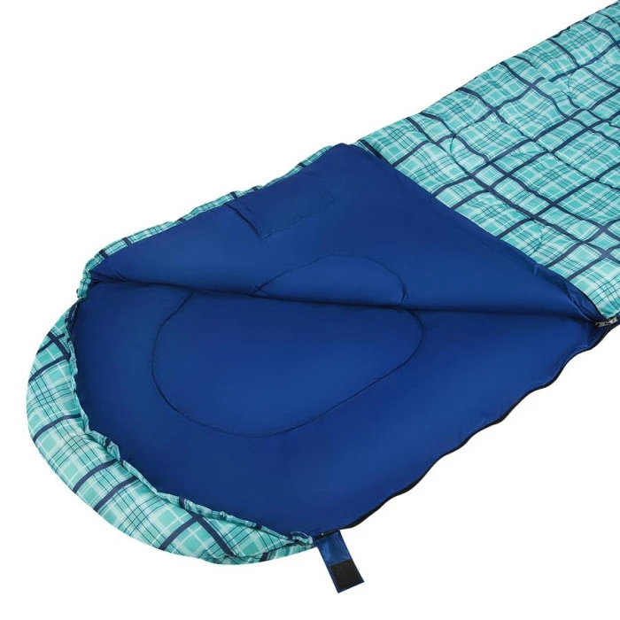 Спальный мешок NILS CAMP NC2009 синий клетчатый