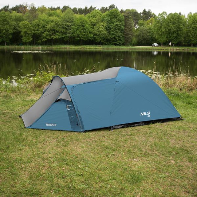 Кемпинговая палатка NILS CAMP NC6012 TREKKER серо-голубая