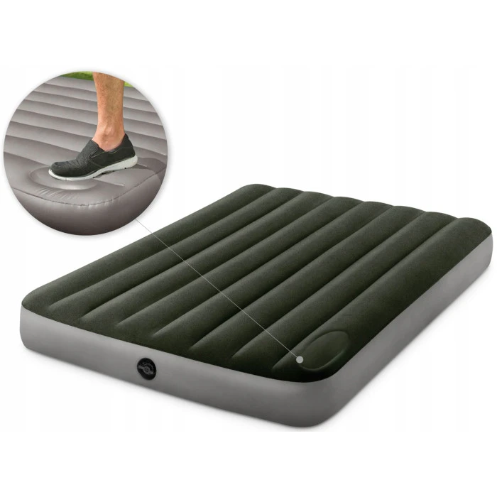 Матрас надувной Intex 64762 191x137 см серо-черный