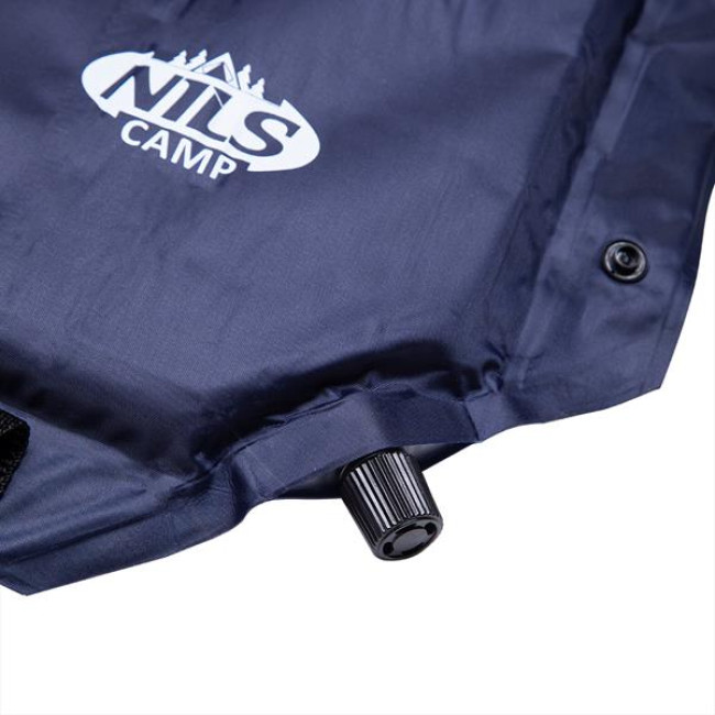 Килимок самонадувний з подушкою NILS CAMP NC4008, 188 х 57 х 2,7 см - синій